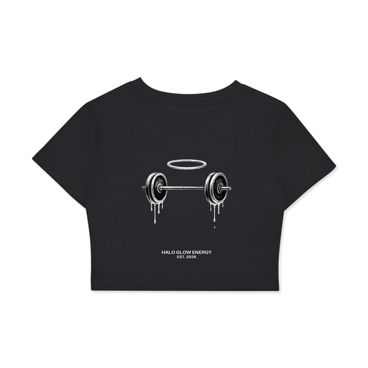Halo Glow Energy Fitted Crop Cotton T-Shirt