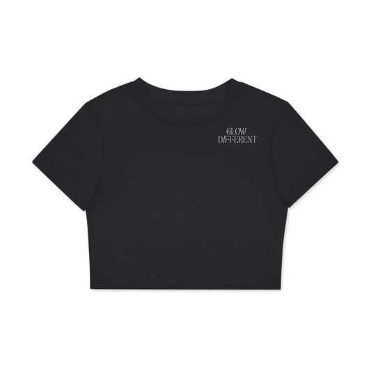 Halo Glow Energy Fitted Crop Cotton T-Shirt