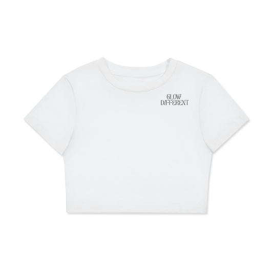 Halo Glow Energy Fitted Crop Cotton T-Shirt