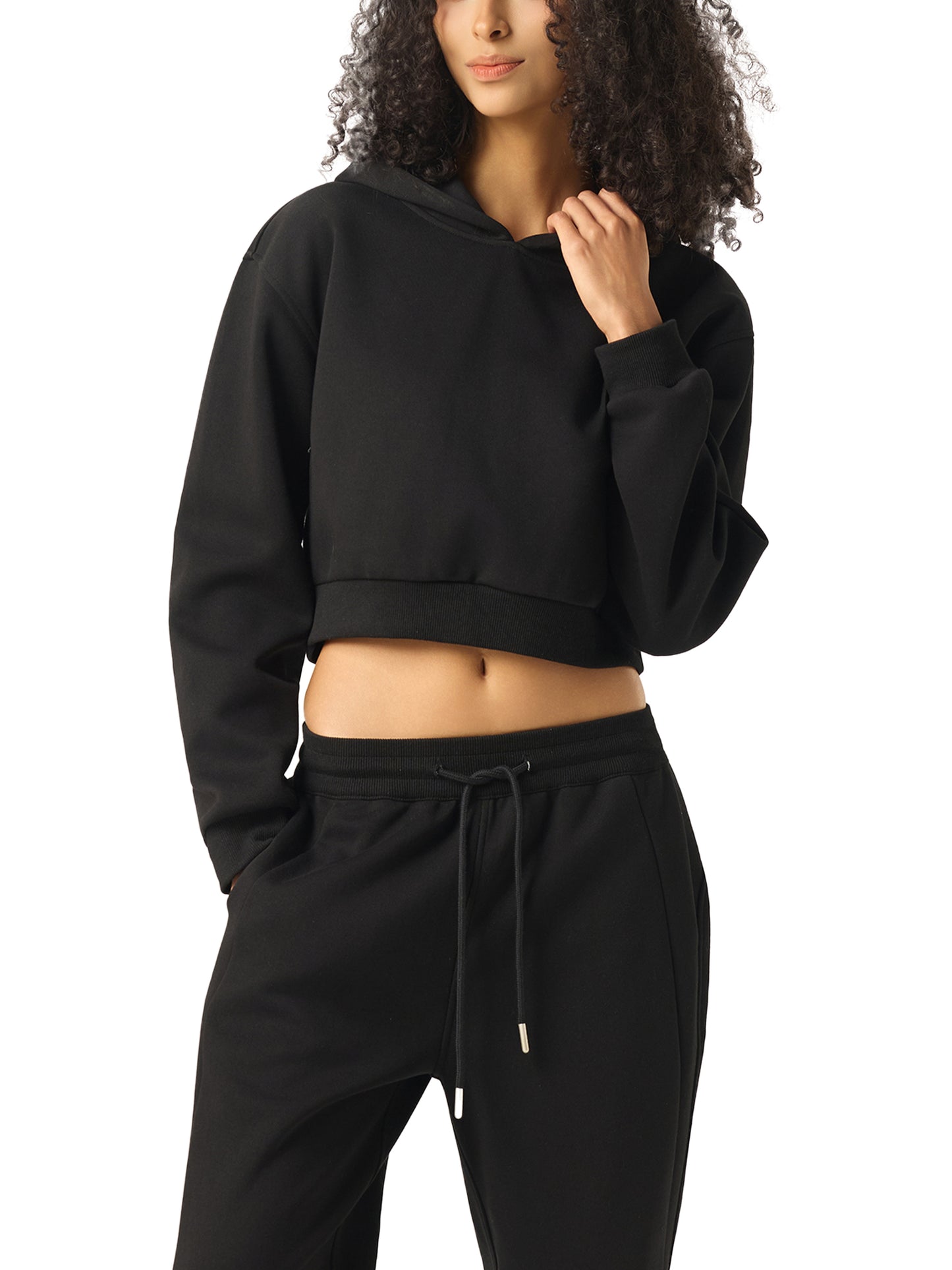 Halo Barbell Cropped Hoodie